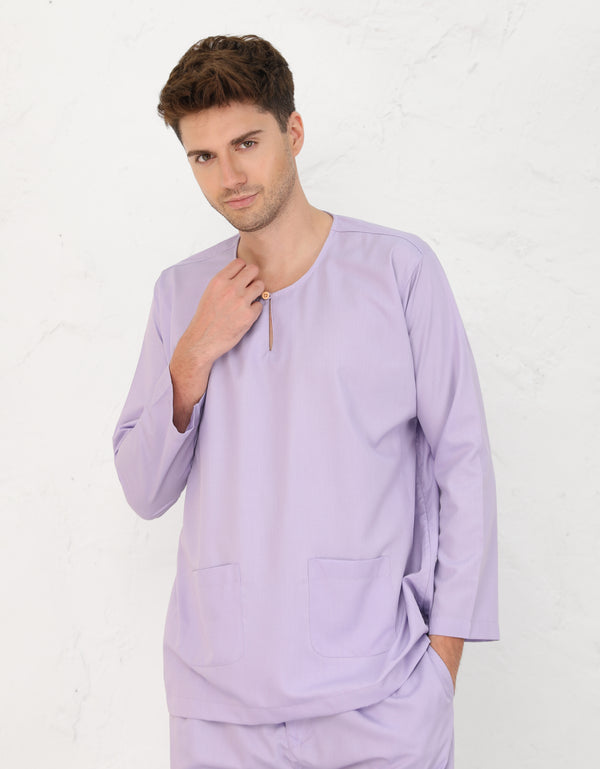 BAJU MELAYU PESAK MEGAT R/FIT (LILAC)